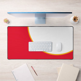 Chique Kleurrijke Helder Rood Geel Curven Op Wit Bureaumat