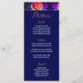 Chique kleurrijke heldere bloemen bruiloft menu (Voorkant)