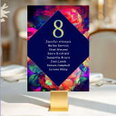 Chique kleurrijke heldere bloemen trouwzaalstoelen kaart