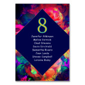 Chique kleurrijke heldere bloemen trouwzaalstoelen kaart (Voorkant)