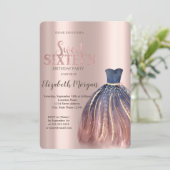 Chique kleurrijke jurk, Roos goudzoet 16 Kaart (Staand voorkant)