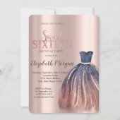 Chique kleurrijke jurk, Roos goudzoet 16 Kaart (Voorkant)