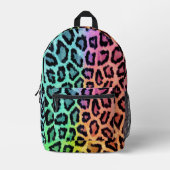 Chique kleurrijke luipaard patroon bedrukte rugzak (Voorkant)