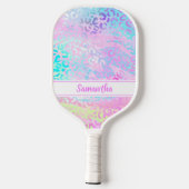 Chique Kleurrijke Luipaardprint Persoonlijk Pickleball Paddle (Achterkant)