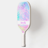 Chique Kleurrijke Luipaardprint Persoonlijk Pickleball Paddle (Links)