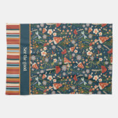 Chique kleurrijke paddenstoel aangepaste naam cita theedoek (Horizontaal)