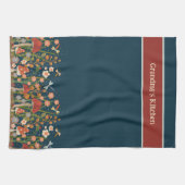 Chique Kleurrijke Paddestoel Custom Naam Stijlvol Theedoek (Horizontaal)