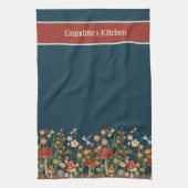 Chique Kleurrijke Paddestoel Custom Naam Stijlvol Theedoek (Verticaal)