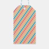 Chique Kleurrijke Retro Merry & Bright Christmas F Cadeaulabel (Achterkant)