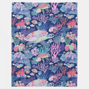 Chique kleurrijke schildpad fleece deken