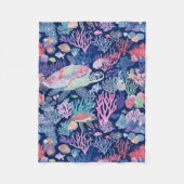 Chique kleurrijke schildpad fleece deken (Voorkant)