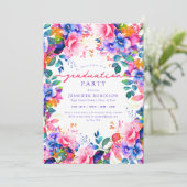 Chique Kleurrijke Tuin Bloemen Graduation Party Kaart (Staand voorkant)
