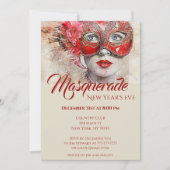 Chique kleurrijke uitnodiging voor masqueradefeest (Voorkant)