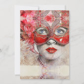 Chique kleurrijke uitnodiging voor masqueradefeest (Achterkant)