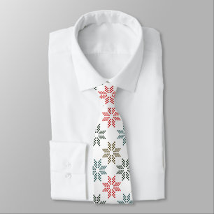 Chique kleurrijke vier poinsettias motief stropdas