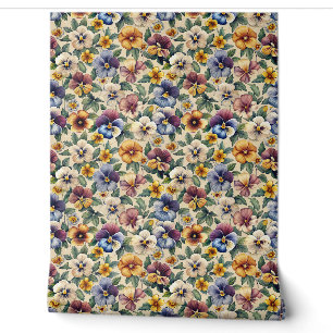 Chique kleurrijke viooltjes bloemen paarse bloemen behang