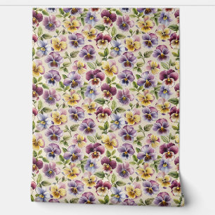 Chique kleurrijke viooltjes bloemen paarse bloemen behang