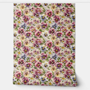 Chique kleurrijke viooltjes bloemen paarse bloemen behang