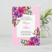 Chique Kleurrijke Waterverf Bloemen Zomer Bruiloft Kaart (Staand voorkant)