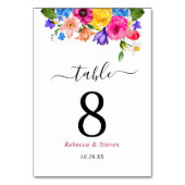 Chique kleurrijke wilde bloemen bruiloft kaart (Achterkant)