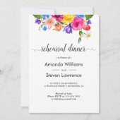 Chique kleurrijke wilde bloemen bruiloft repetitie kaart (Voorkant)