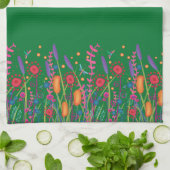 Chique kleurrijke Wildflower Custom Quote Stijlvol Theedoek (Gevouwen)