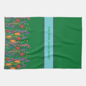 Chique kleurrijke Wildflower Custom Quote Stijlvol Theedoek (Horizontaal)