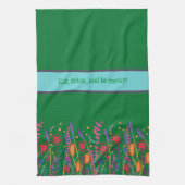 Chique kleurrijke Wildflower Custom Quote Stijlvol Theedoek (Verticaal)