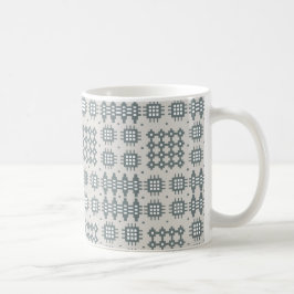 Chique koffie Mok: Welsh wandtapijt patroon, grijs Koffiemok