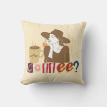 Chique koffieliefhebber Retro kussensloop