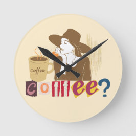 Chique Koffieliefhebber Retro Wandklok