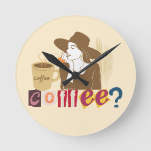Chique Koffieliefhebber Retro Wandklok