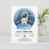 Chique komeet Boho astronaut jongen verjaardag Kaart (Staand voorkant)