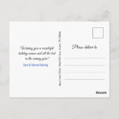 Chique koningsblauw bloemenglitter Kerst nieuwjaar Briefkaart (Achterkant)