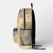 Chique koninklijk blauwe gouden glitterslijm monog bedrukte rugzak (Rechts)