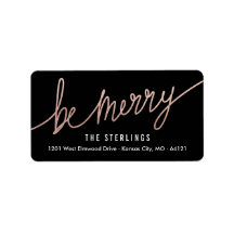 Chique koperen Folie kerst retour adres labels