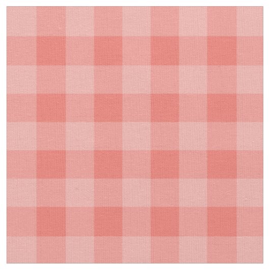Chique koraal gingham ruitpatroon stof (Close Up)