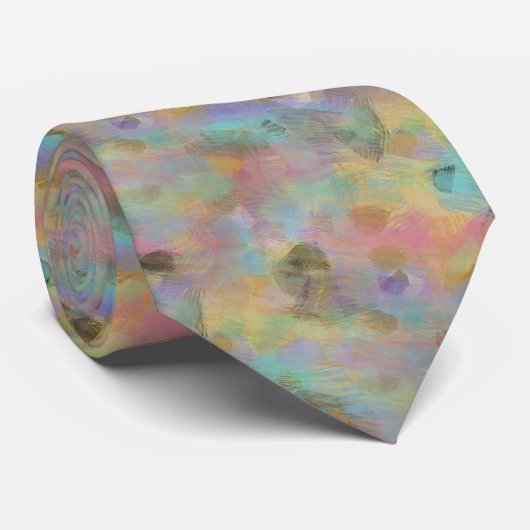 Chique koraal turquoise blauw violet roze abstract stropdas (Opgerold)