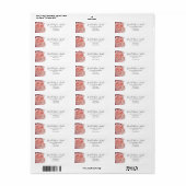 Chique koraalroze roos bloem wit retouradres etiket (Full Sheet)