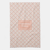 Chique koralgrijze handdoek gepersonaliseerd keuke (Verticaal)