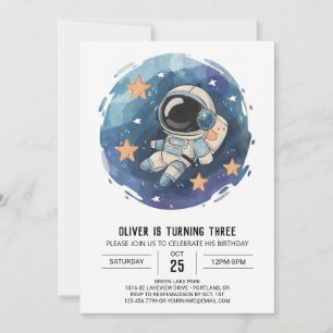 Chique kosmische ruimte astronaut jongen verjaarda kaart