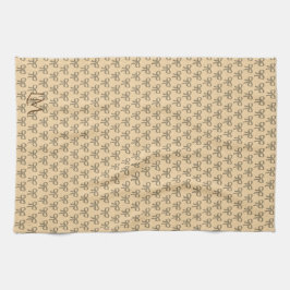 Chique koude boog patroon crème beige theedoek