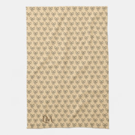 Chique koude boog patroon crème beige theedoek