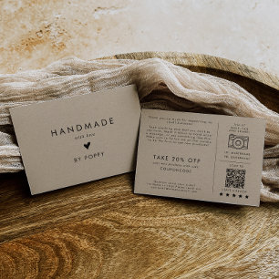 Chique Kraft Handgemaakt met Liefde Dank U Bestell Informatiekaartje