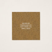 Chique kraft kurk hout display kaarten vierkante visitekaartjes (Achterkant)