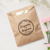 Chique krans zoet einde nieuwe begin bruiloft bedankzakje (Gezegeld)