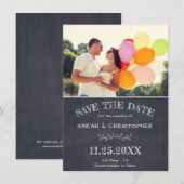 Chique krijtbord foto bruiloft Save the Date Kaart (Voorkant / Achterkant)