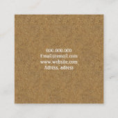 Chique kurkhout vierkante visitekaartje (Achterkant)