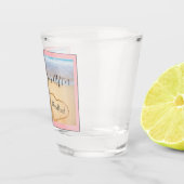 Chique Kust Licht Roze Strand Bruiloft 2 Harten Shot Glas (Rechts)