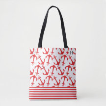 Chique Kust Rode Anker Patroon Monogram